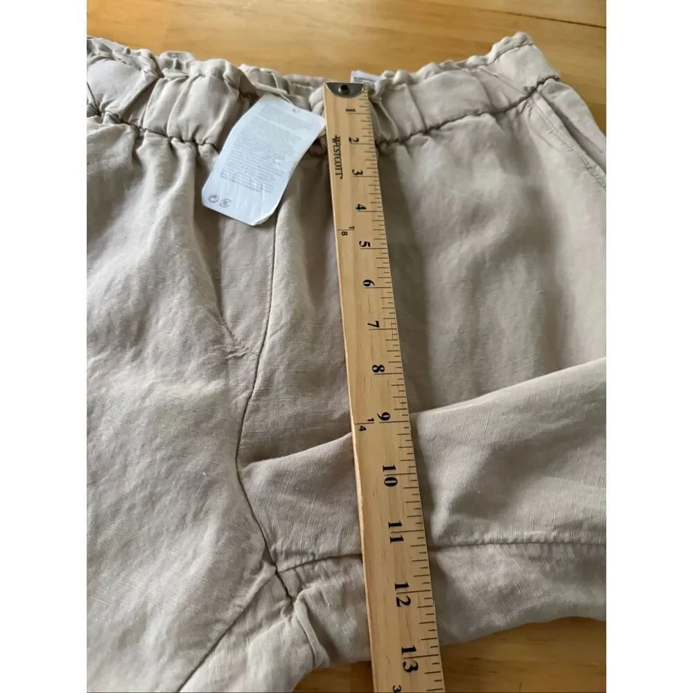 NWT H&M Lightweight Linen Trousers, Neutral Beige, Size 12